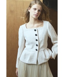Estella.K（エステラケー）の「Camille Tweed Jacket スクエアーペプラムJK（ノーカラージャケット）」