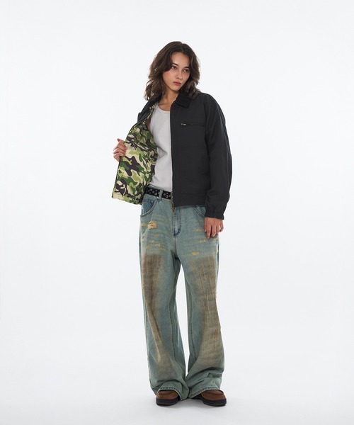 WISH FOR EVER（ウィッシュフォーエバー）の「REVERSIBLE DRAW CODE DAC JACKET / リバーシブルドローコードダックジャケット（ブルゾン・メンズ・キャメル/ブラウン/ライトブルー/ブラック・MEDIUM/LARGE/SMALL）」の14枚目の写真