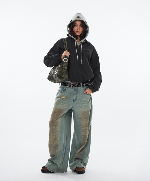 WISH FOR EVER（ウィッシュフォーエバー）の「REVERSIBLE DRAW CODE DAC JACKET / リバーシブルドローコードダックジャケット（ブルゾン・メンズ・キャメル/ブラウン/ライトブルー/ブラック・MEDIUM/LARGE/SMALL）」の19枚目の写真