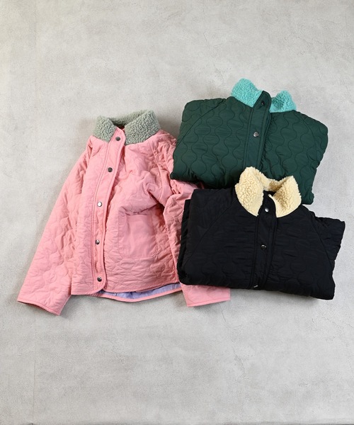 MARKEY'S（マーキーズ）の「ボア×キルトリバーシブルブルゾン（ブルゾン・キッズ・ブラック/ピンク/グリーン・100/140/130/90/120/110/150）」の19枚目の写真