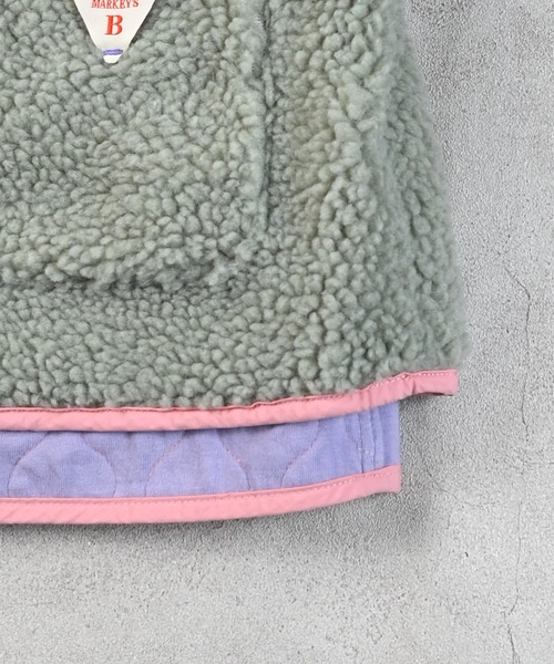 MARKEY'S（マーキーズ）の「ボア×キルトリバーシブルブルゾン（ブルゾン・キッズ・ブラック/ピンク/グリーン・100/140/130/90/120/110/150）」の5枚目の写真