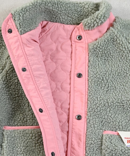 MARKEY'S（マーキーズ）の「ボア×キルトリバーシブルブルゾン（ブルゾン・キッズ・ブラック/ピンク/グリーン・100/140/130/90/120/110/150）」の8枚目の写真