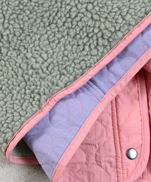 MARKEY'S（マーキーズ）の「ボア×キルトリバーシブルブルゾン（ブルゾン・キッズ・ブラック/ピンク/グリーン・100/140/130/90/120/110/150）」の9枚目の写真