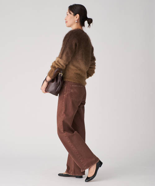 enrica(エンリカ)の「ENRICA エンリカ Vネックプルオーバー Gradation KNIT241(ニット/セーター・レディース・キャメル・FREE)」の6枚目の写真