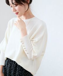 le.coeur blanc（ルクールブラン）の「《手洗い可能》ジュエリーボタンスリーブニット（ニット/セーター）」