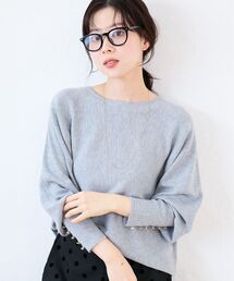 le.coeur blanc | 《手洗い可能》ジュエリーボタンスリーブニット(ニット/セーター)