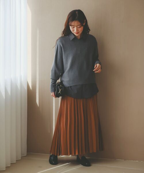 le.coeur blanc(ルクールブラン)の「《手洗い可能》ジュエリーボタンスリーブニット(ニット/セーター・レディース・アイボリー/グレー/レッド系その他/ダークブラウン/ライトグレー/ブラック/イエロー・38)」の13枚目の写真