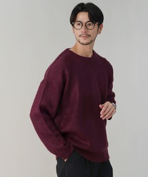 Buyer's Select / モヘアタッチ無地アクリルクルーネックニット