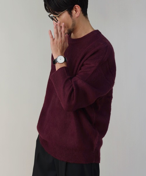 LIL VENDARS(リルヴェンダース)の「Buyer's Select / モヘアタッチ無地アクリルクルーネックニット(ニット/セーター・メンズ・ホワイト/ワイン/ブラック/ベージュ/チャコール・L/M)」の19枚目の写真