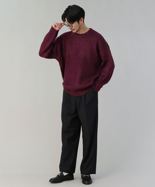 LIL VENDARS(リルヴェンダース)の「Buyer's Select / モヘアタッチ無地アクリルクルーネックニット(ニット/セーター・メンズ・ホワイト/ワイン/ブラック/ベージュ/チャコール・L/M)」の21枚目の写真