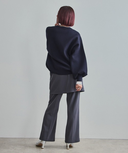 LHELBIE(レルビエ)の「【洗える】パール+ロゴニットトップス(ニット/セーター・レディース・ブラック/アイボリー/ネイビー・M)」の6枚目の写真