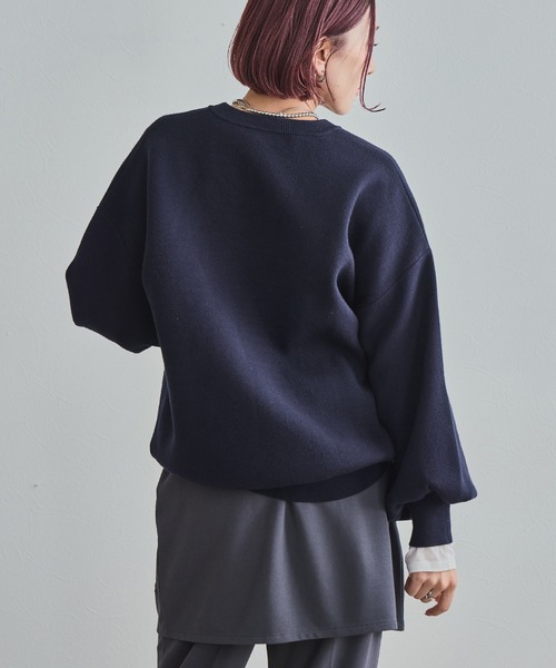 LHELBIE(レルビエ)の「【洗える】パール+ロゴニットトップス(ニット/セーター・レディース・ブラック/アイボリー/ネイビー・M)」の11枚目の写真