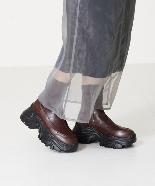 MISCH MASCH(ミッシュマッシュ)の「軽量 厚底 スニーカーソール ショートブーツ 41412(ブーツ・レディース・ブラック/ホワイト/レッド・LL/L/M/S)」の10枚目の写真