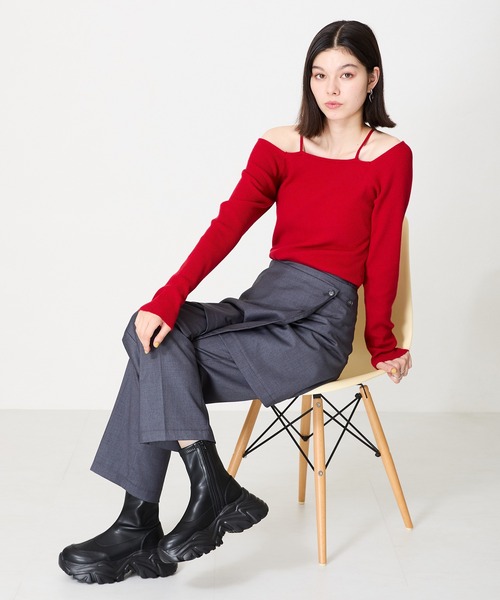 MISCH MASCH(ミッシュマッシュ)の「軽量 厚底 スニーカーソール ショートブーツ 41412(ブーツ・レディース・ブラック/ホワイト/レッド・LL/L/M/S)」の17枚目の写真