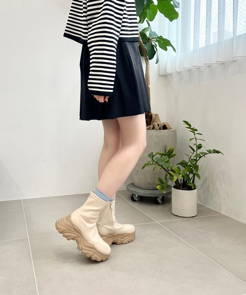 軽量 厚底 スニーカーソール ショートブーツ 41412（ブーツ