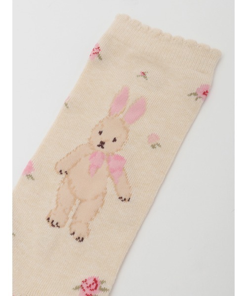 バラ園うさぎソックス（ソックス/靴下）｜PINK HOUSE（ピンクハウス