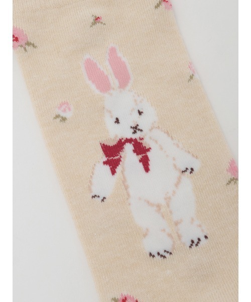 バラ園うさぎソックス（ソックス/靴下）｜PINK HOUSE（ピンク