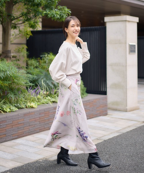 KATHARINE ROSS（キャサリンロス）の「【KATHARINE ROSS】秋の花プリントスカート（スカート・レディース・ベージュ/ブラウン・FREE）」の18枚目の写真