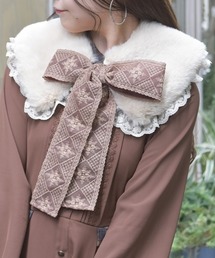 パターン付きベージュマフラー マフラー 高級提花デザイン 50990343.jpg