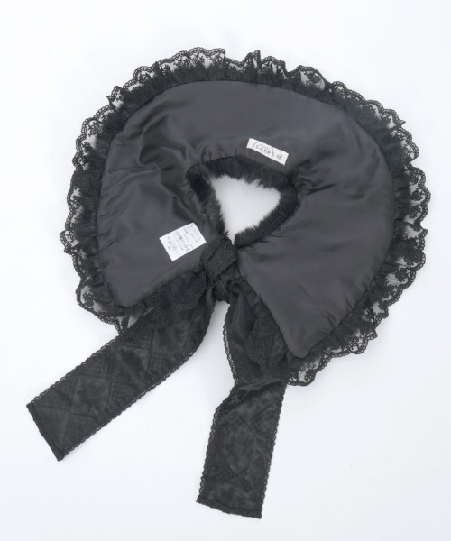 axes femme(アクシーズファム)の「レースリボンファーティペット(マフラー・レディース・ブラック/キナリ/ベージュ・FREE)」の6枚目の写真
