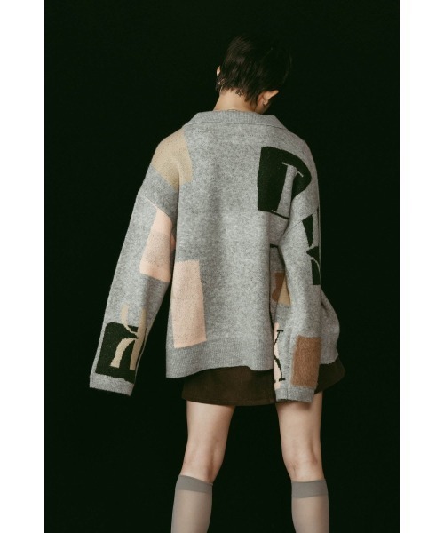 Knuth Marf（クヌースマーフ）の「K design knit pullover(unisex)（ニット/セーター・レディース・ブラック/グレー・FREE）」の5枚目の写真