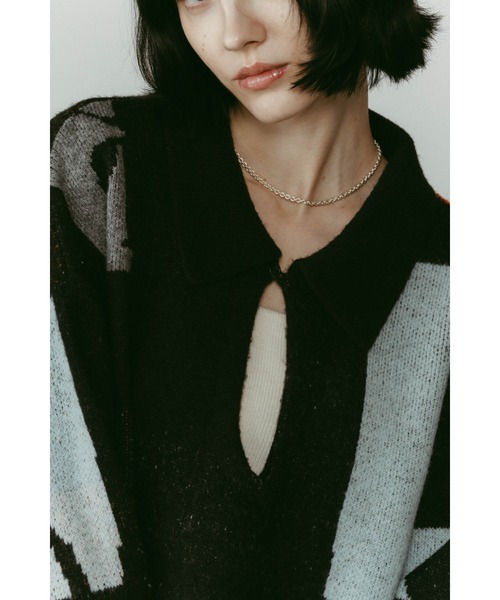 Knuth Marf(クヌースマーフ)の「K design knit pullover(unisex)(ニット/セーター・レディース・ブラック/グレー・FREE)」の21枚目の写真
