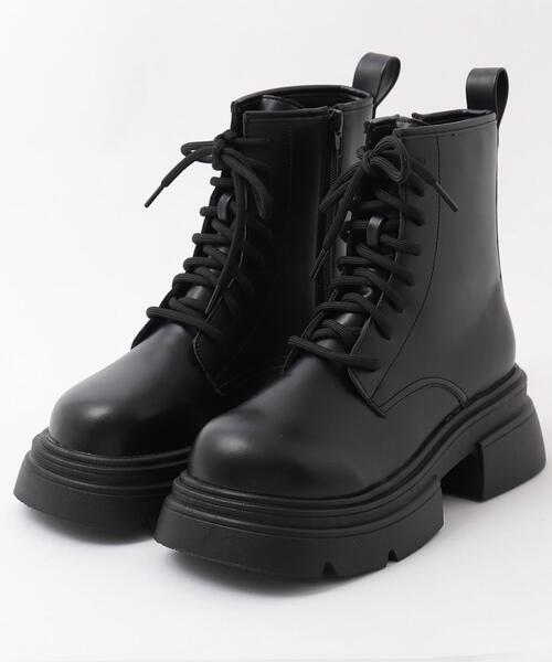 WEGO（ウィゴー）の「WEGO/レースアップショートブーツ（ブーツ・レディース・ブラック・LARGE/SMALL/MEDIUM）」の2枚目の写真