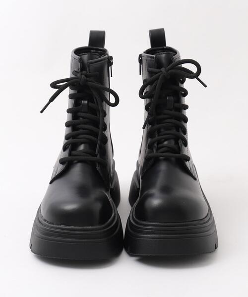 WEGO（ウィゴー）の「WEGO/レースアップショートブーツ（ブーツ・レディース・ブラック・LARGE/SMALL/MEDIUM）」の3枚目の写真