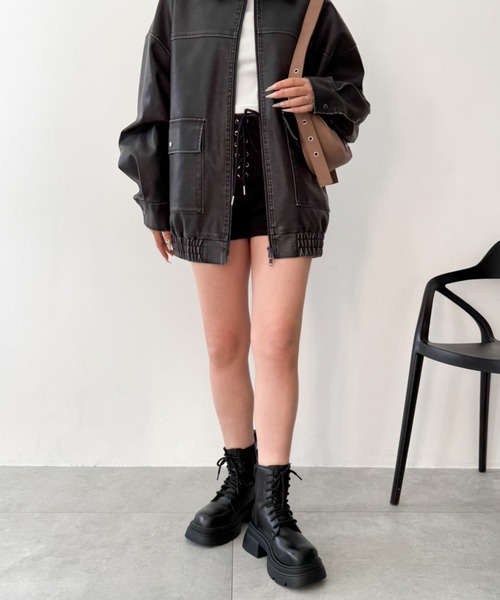 WEGO（ウィゴー）の「WEGO/レースアップショートブーツ（ブーツ・レディース・ブラック・LARGE/SMALL/MEDIUM）」の16枚目の写真