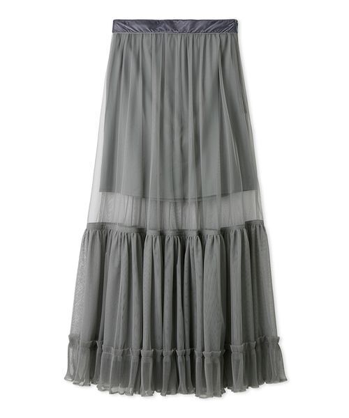 新品FRAY ID プリーツヘムチュールスカート FRAY I.D（フレイ・アイディー） スカート プリーツヘムチュール