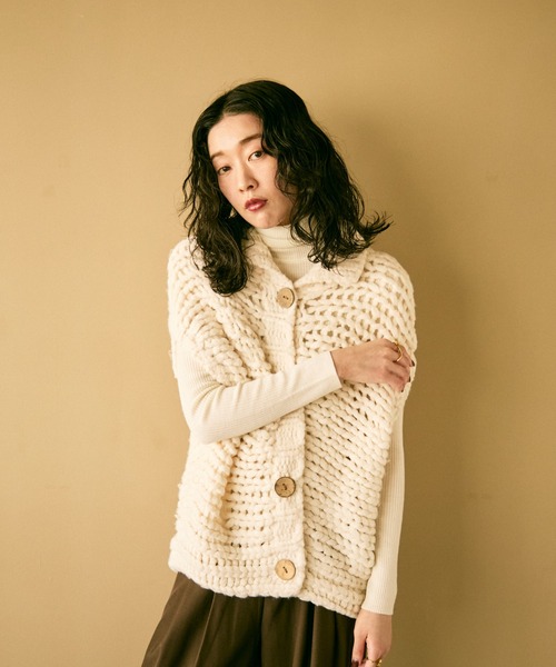 セール】Chunky knit vest / チャンキーニットベスト（ベスト）｜Lutim