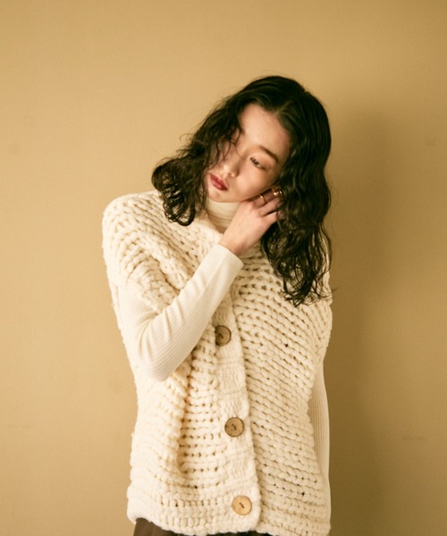 Chunky knit vest / チャンキーニットベスト（ベスト）｜Lutim by u