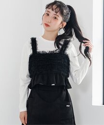 algy | 【セットアップ対応】スエードフリルキャミ&ロンTセット(Tシャツ/カットソー)