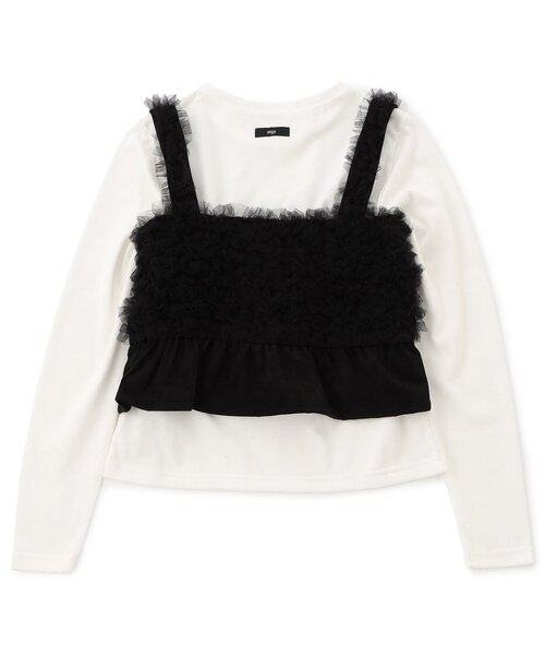 algy(アルジー)の「【セットアップ対応】スエードフリルキャミ&ロンTセット(Tシャツ/カットソー・キッズ・ブラック/ピンク・XX-SMALL/X-SMALL/SMALL/MEDIUM)」の11枚目の写真