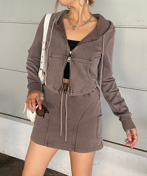 セール】ブリーチジップパーカースカートセットアップ（セットアップ