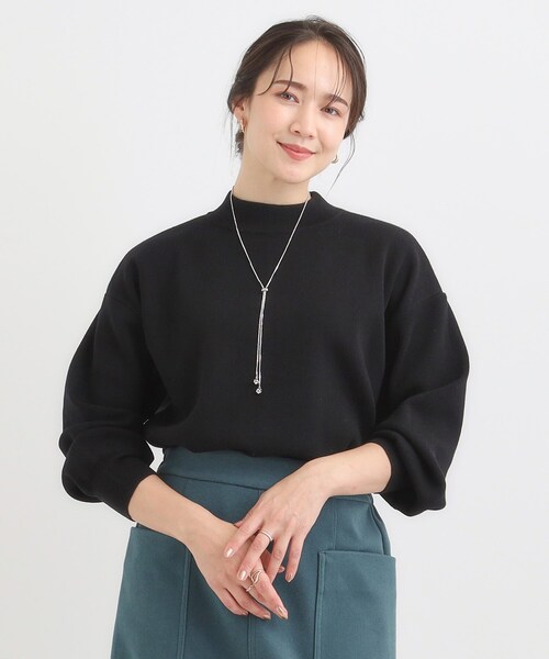 セール】【洗える/毛玉レス】表面がきれいなハイネックバックスリット