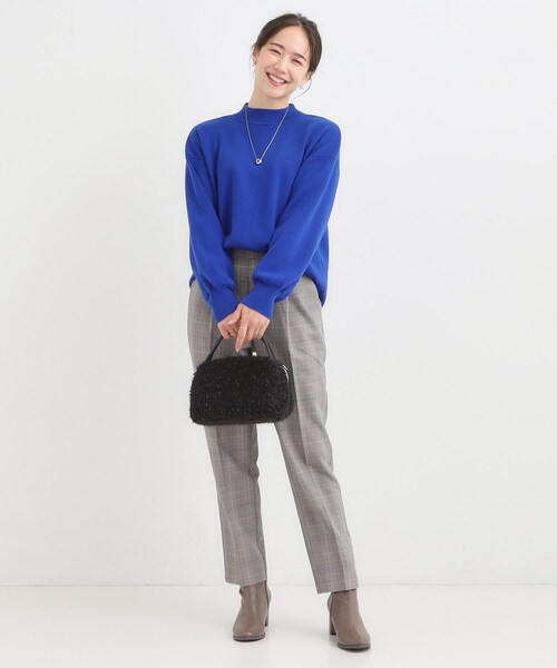 セール】【洗える/毛玉レス】表面がきれいなハイネックバックスリット