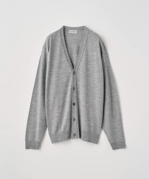 JOHN SMEDLEY（ジョンスメドレー）の「Ｖネック長袖ニットカーディガン（カーディガン/ボレロ・メンズ・ブルー系その他4/ブラウン系その他/グレー系その他/ブラック/チャコールグレー/グレー/ブルー系その他/オレンジ/ダークグレー/レッド系その他/グリーン/ダークネイビー・L/M/S/XL）」の3枚目の写真