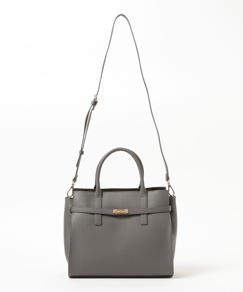 BEAMS HEART(ビームスハート)の「【2WAY】ベルト 金具 バッグ(ショルダーバッグ・レディース・グレー/ベージュ・ONE SIZE)」の7枚目の写真