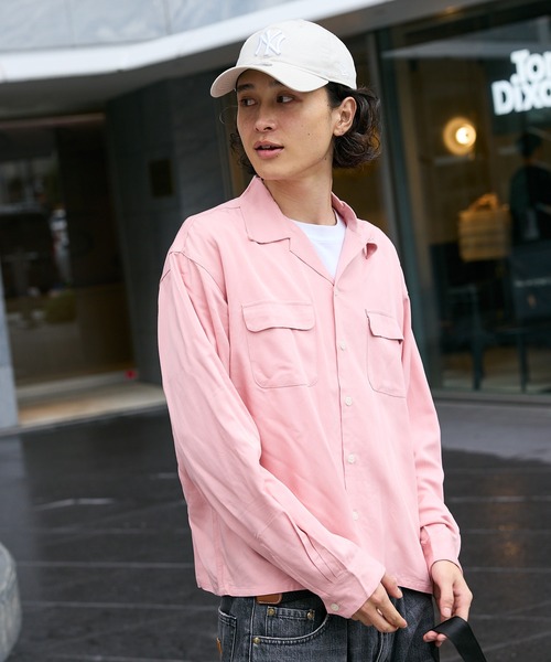 TOWNCRAFT(タウンクラフト)の「TOWN CRAFT タウンクラフト / 50'S LOOP COLLAR SHIRT 安福陽生コラボアイテム(シャツ/ブラウス・メンズ・ピンク/ブラック/ワイン・M/L)」の2枚目の写真