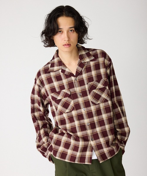 TOWNCRAFT(タウンクラフト)の「TOWN CRAFT タウンクラフト / 50'S LOOP COLLAR SHIRT 安福陽生コラボアイテム(シャツ/ブラウス・メンズ・ピンク/ブラック/ワイン・M/L)」の3枚目の写真