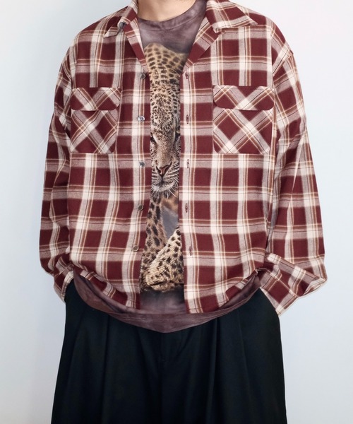 TOWNCRAFT(タウンクラフト)の「TOWN CRAFT タウンクラフト / 50'S LOOP COLLAR SHIRT 安福陽生コラボアイテム(シャツ/ブラウス・メンズ・ピンク/ブラック/ワイン・M/L)」の10枚目の写真