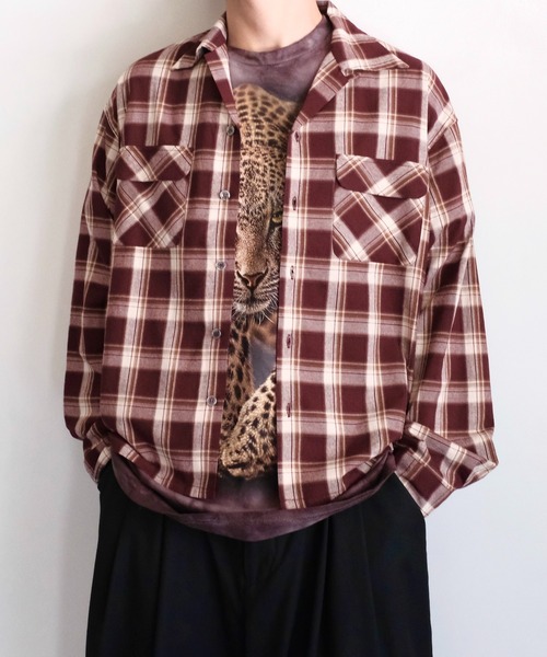 TOWNCRAFT(タウンクラフト)の「TOWN CRAFT タウンクラフト / 50'S LOOP COLLAR SHIRT 安福陽生コラボアイテム(シャツ/ブラウス・メンズ・ピンク/ブラック/ワイン・M/L)」の11枚目の写真