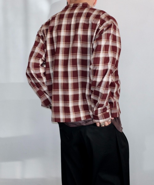 TOWNCRAFT(タウンクラフト)の「TOWN CRAFT タウンクラフト / 50'S LOOP COLLAR SHIRT 安福陽生コラボアイテム(シャツ/ブラウス・メンズ・ピンク/ブラック/ワイン・M/L)」の13枚目の写真