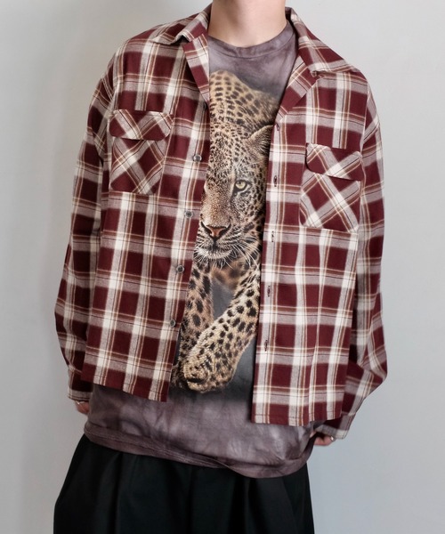 TOWNCRAFT(タウンクラフト)の「TOWN CRAFT タウンクラフト / 50'S LOOP COLLAR SHIRT 安福陽生コラボアイテム(シャツ/ブラウス・メンズ・ピンク/ブラック/ワイン・M/L)」の15枚目の写真