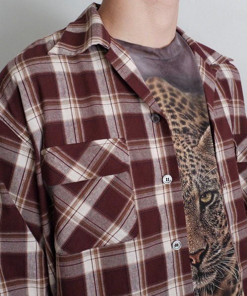 TOWNCRAFT(タウンクラフト)の「TOWN CRAFT タウンクラフト / 50'S LOOP COLLAR SHIRT 安福陽生コラボアイテム(シャツ/ブラウス・メンズ・ピンク/ブラック/ワイン・M/L)」の16枚目の写真