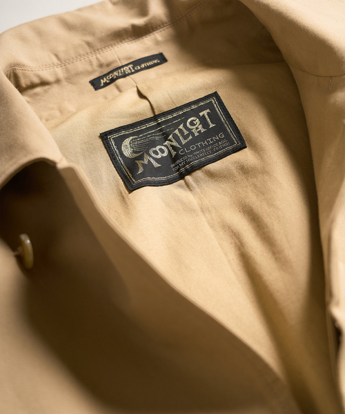 417 EDIFICE（フォーワンセブンエディフィス）の「【MOONLIGHT CLOTHING】 Balmacaan coat / バルマカーンコート（ステンカラーコート・メンズ・ベージュ・MEDIUM/LARGE）」の2枚目の写真