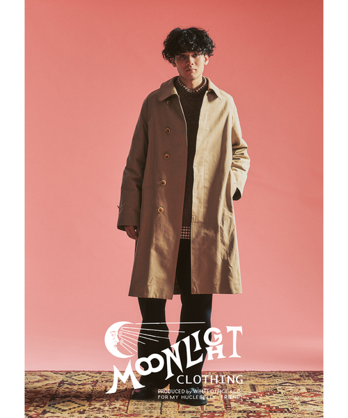 417 EDIFICE（フォーワンセブンエディフィス）の「【MOONLIGHT CLOTHING】 Balmacaan coat / バルマカーンコート（ステンカラーコート・メンズ・ベージュ・MEDIUM/LARGE）」の4枚目の写真