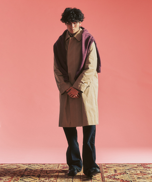 417 EDIFICE（フォーワンセブンエディフィス）の「【MOONLIGHT CLOTHING】 Balmacaan coat / バルマカーンコート（ステンカラーコート・メンズ・ベージュ・MEDIUM/LARGE）」の11枚目の写真