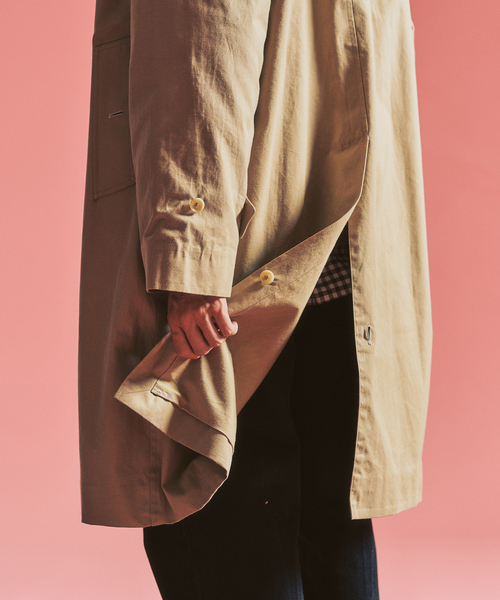 417 EDIFICE（フォーワンセブンエディフィス）の「【MOONLIGHT CLOTHING】 Balmacaan coat / バルマカーンコート（ステンカラーコート・メンズ・ベージュ・MEDIUM/LARGE）」の16枚目の写真